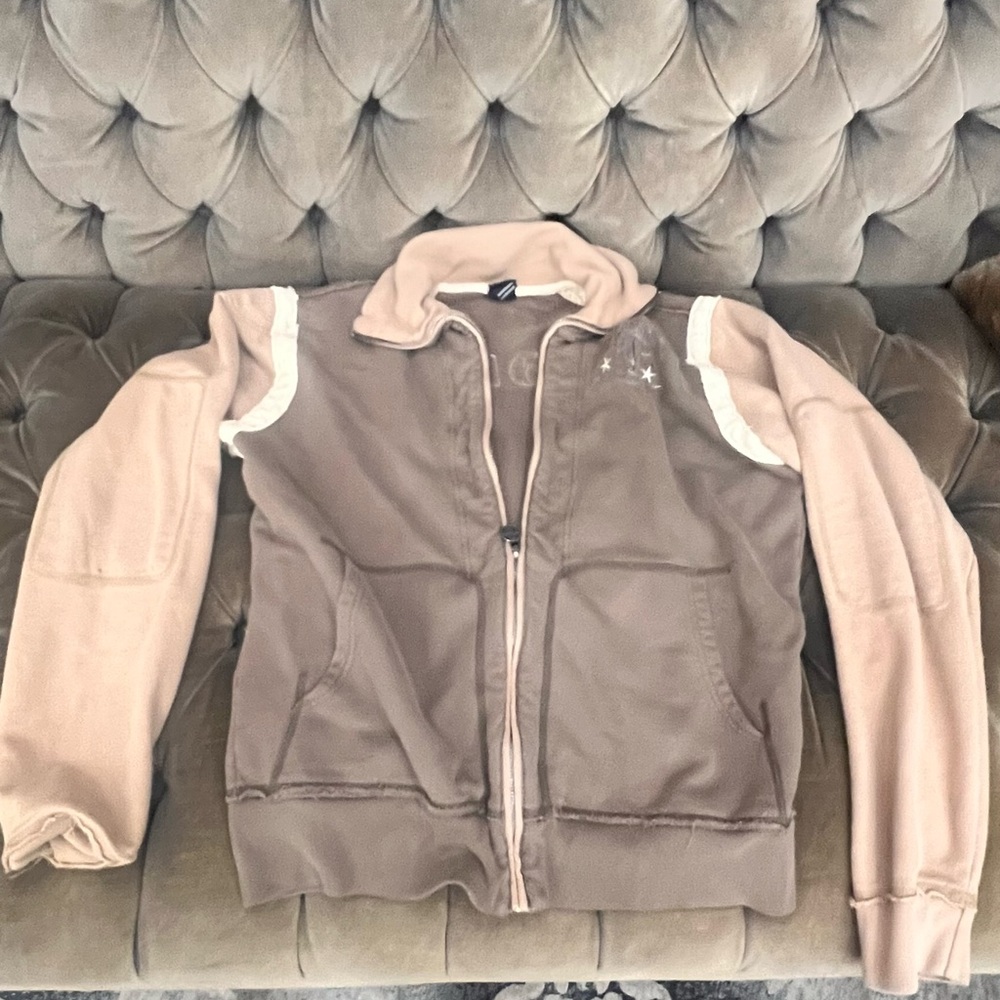 Men's Two-Tone Brown & Tan Zip-Up Jacket